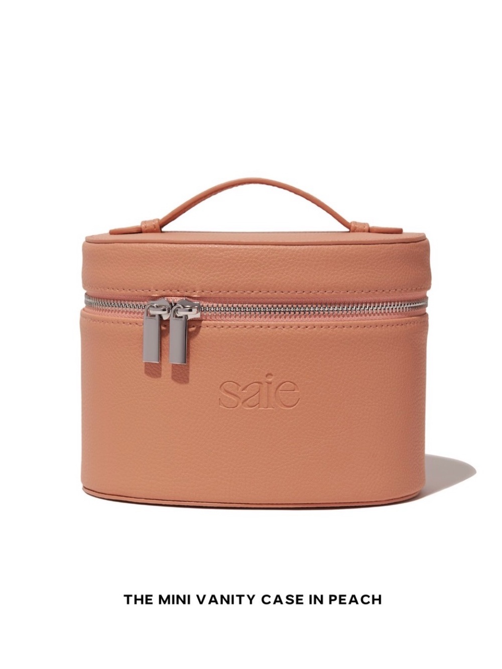 Saie Mini Vanity Case in Peachy Coral